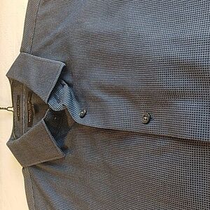 Banana Republic Long Sleeve Dress Shirt Grant Fit, Non-Iron size XL Navy/Charcoa